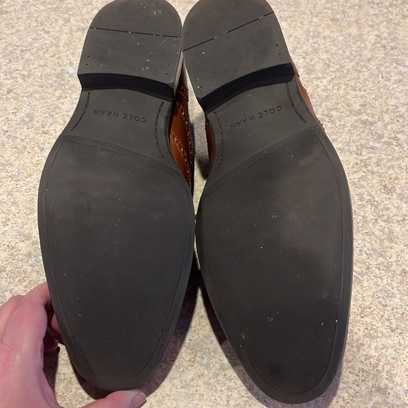 Cole Haan Mens Brown Wingtip Leather Oxfords - Picture 7 of 11